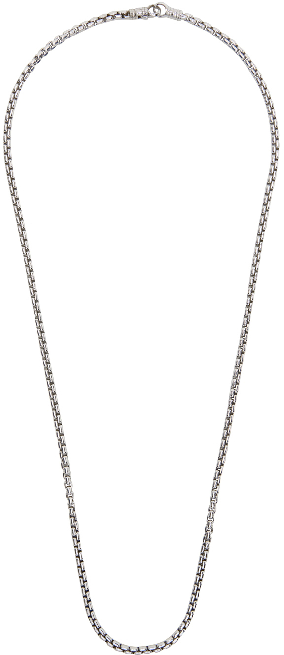 Silver Venetian Chain Single M Necklace