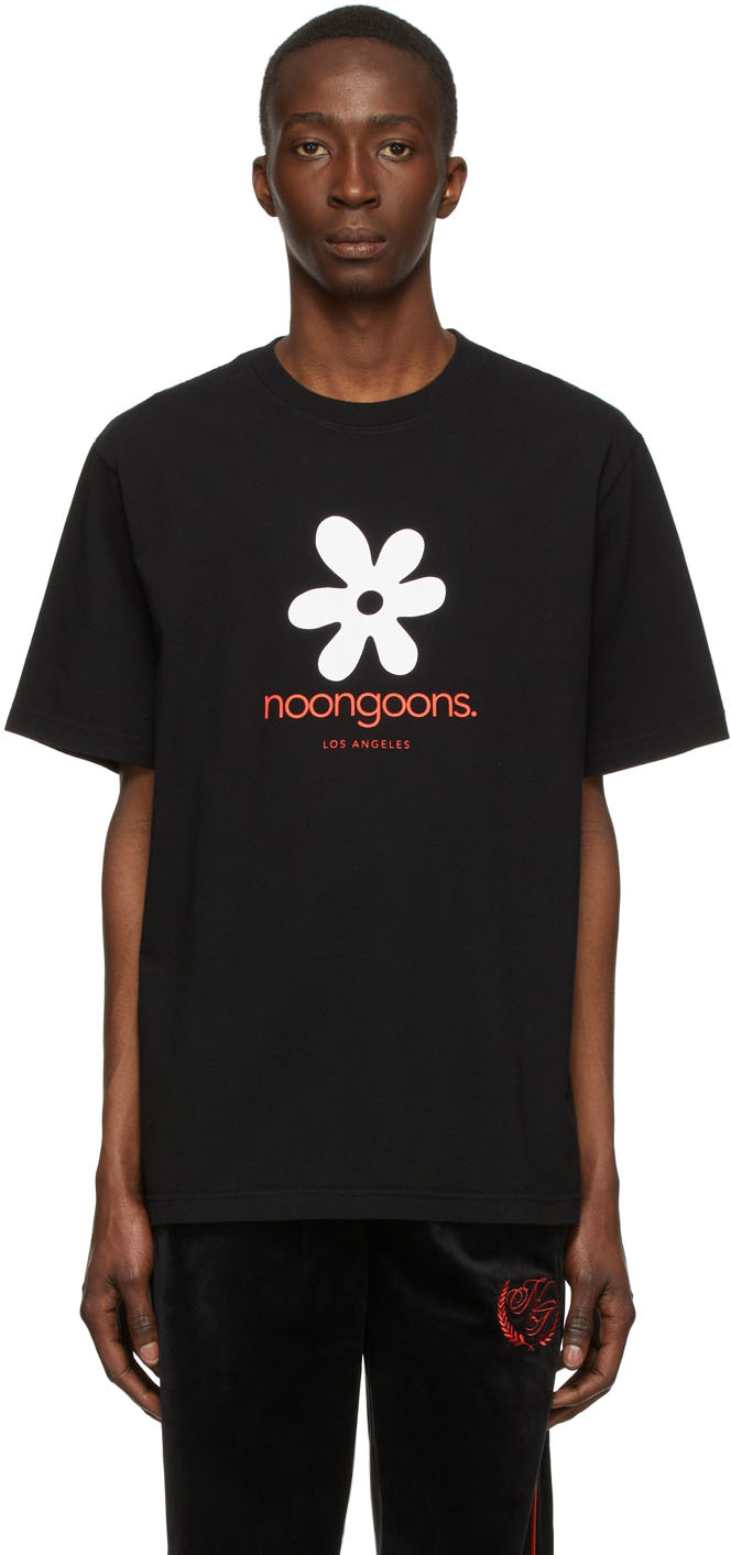 Black Cotton T-Shirt by Noon Goons on Sale