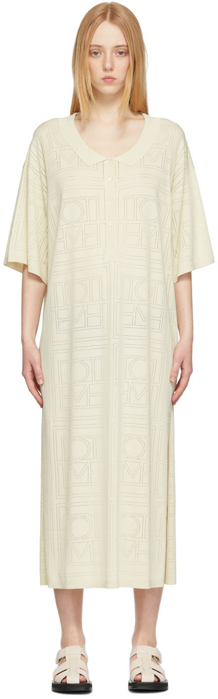 Totême Off-White Pointelle Monogram Dress