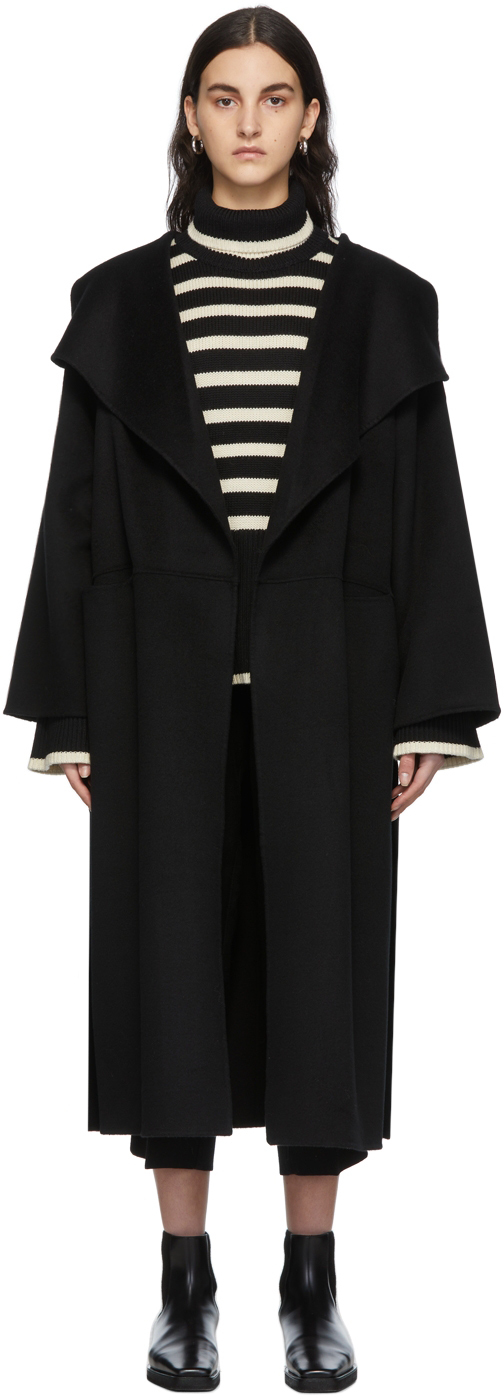 Totême Black Signature Wool Cashmere Coat
