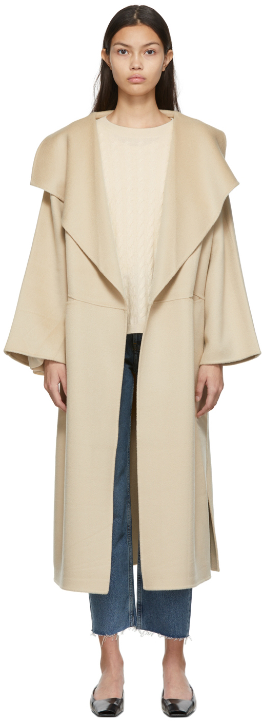 Off-White Wool Cashmere Coat by Totême on Sale