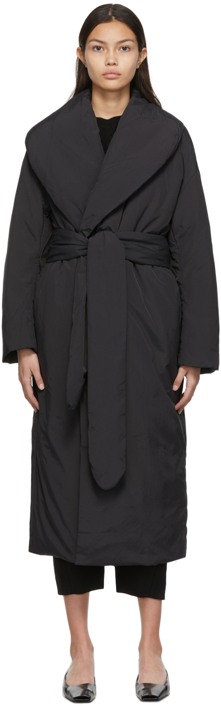 Totême Black Down Robe Coat