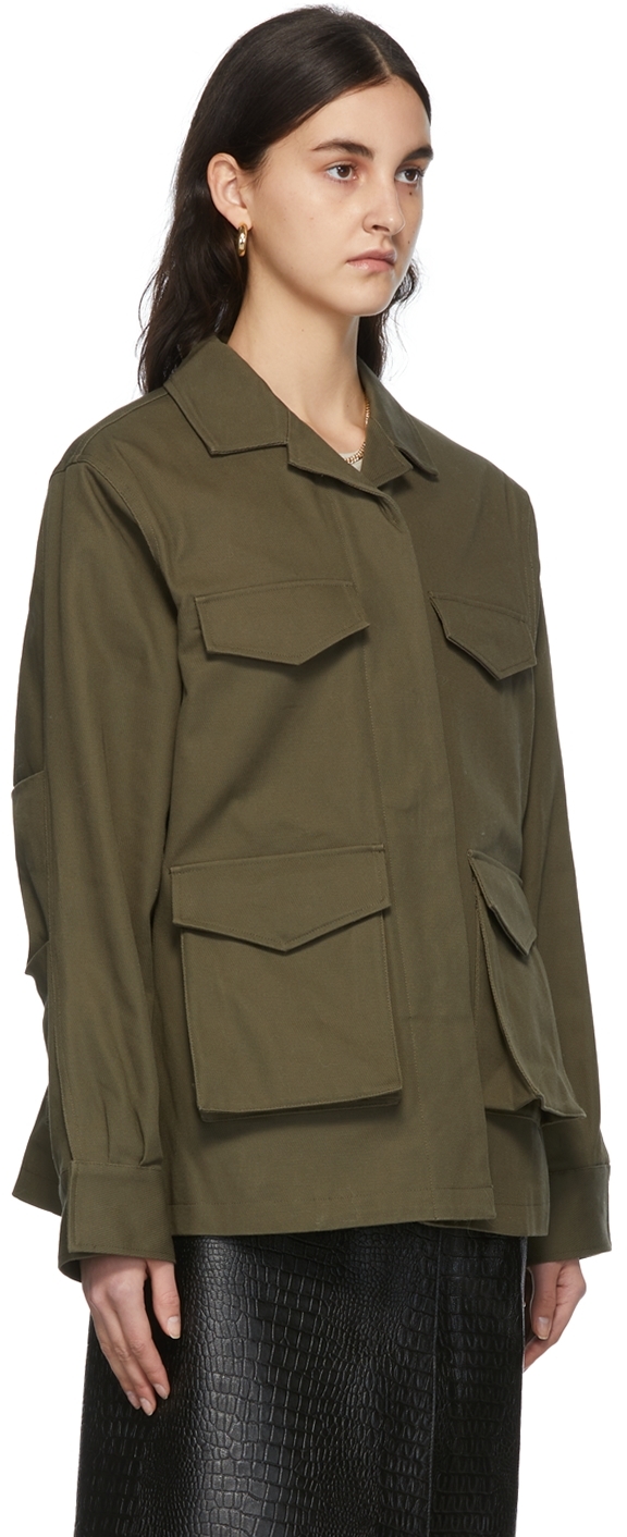 Shop Totême Khaki Army Jacket In 644 Khaki