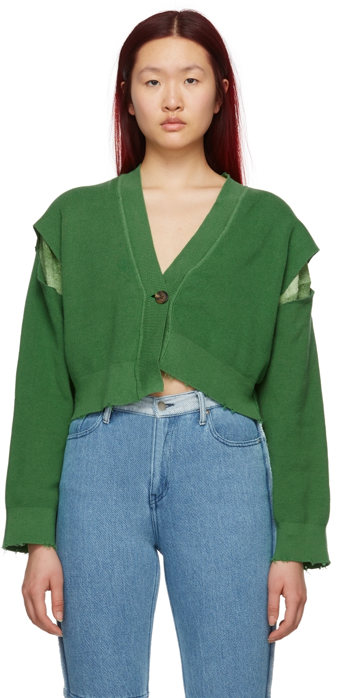 Reversible Green Loose Knit Cardigan