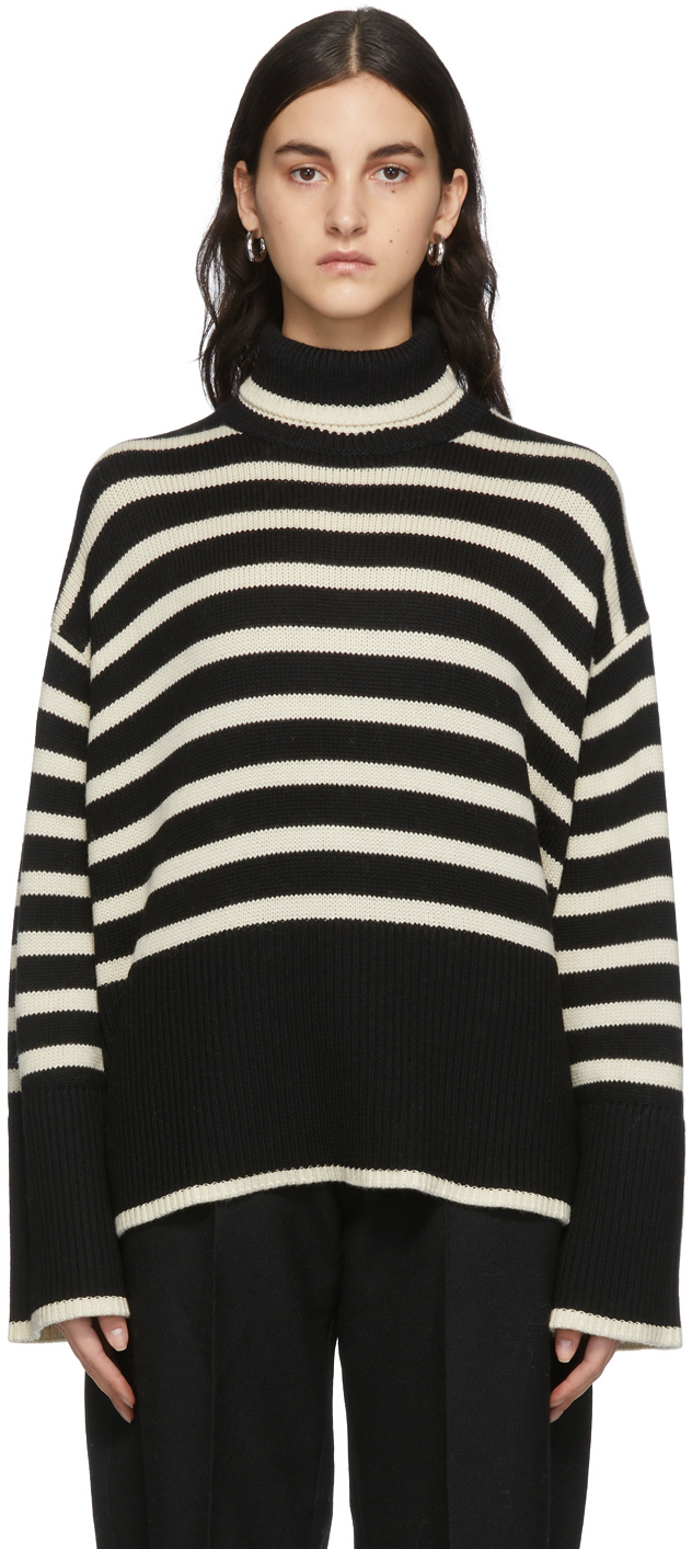 Black Signature Stripe Turtleneck 