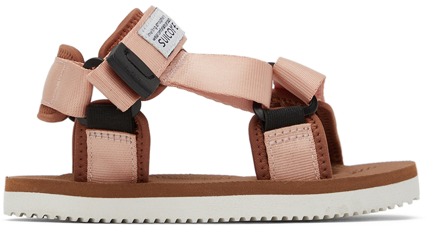 Suicoke Kids Pink & Brown Depa-2 Sandals In Pink/brown
