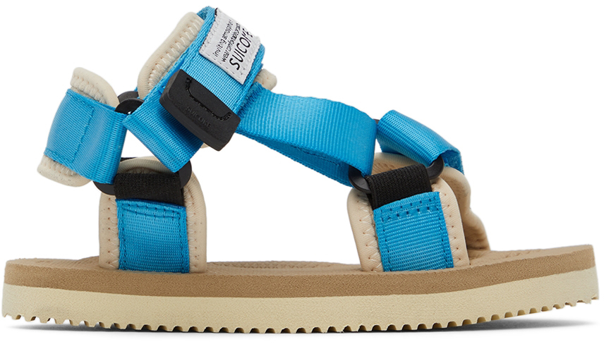 Suicoke Kids Blue & Beige Depa-2 Sandals In Blue/beige