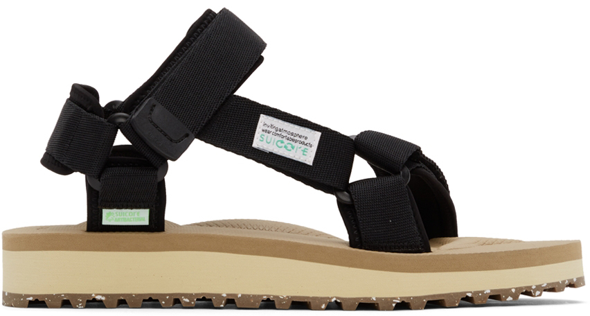 Suicoke Black & Beige DEPA-2Cab-ECO Sandals