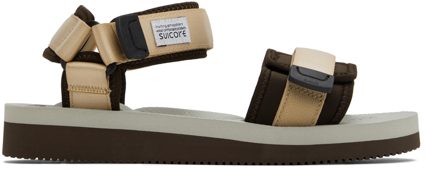 Suicoke Beige & Brown CEL-V Sandals