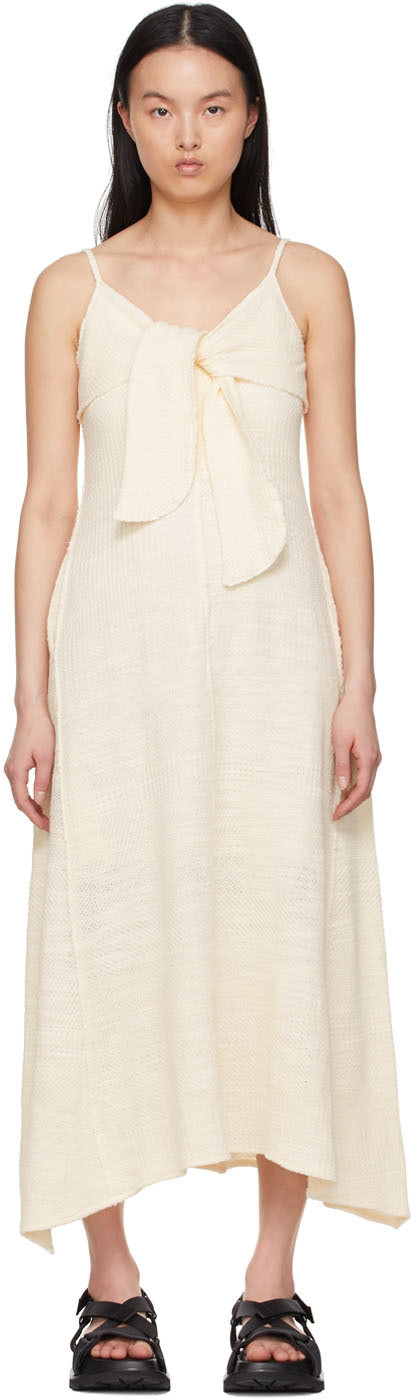 Recto Off-White Cotton Maxi Dress