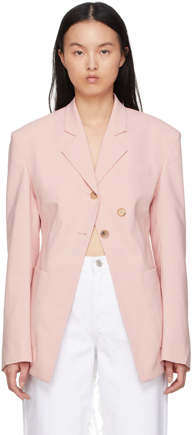 Recto Pink Polyester Blazer