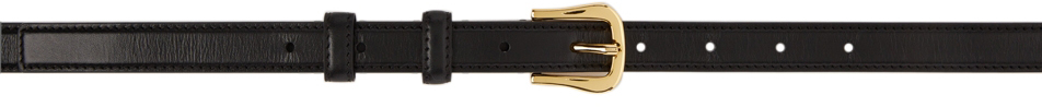 Recto Black Calfskin Pin-Buckle Belt