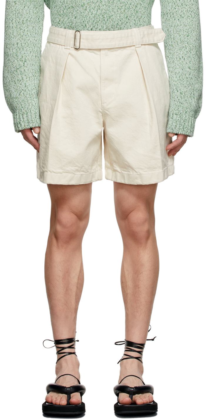 Recto Beige Belted Shorts