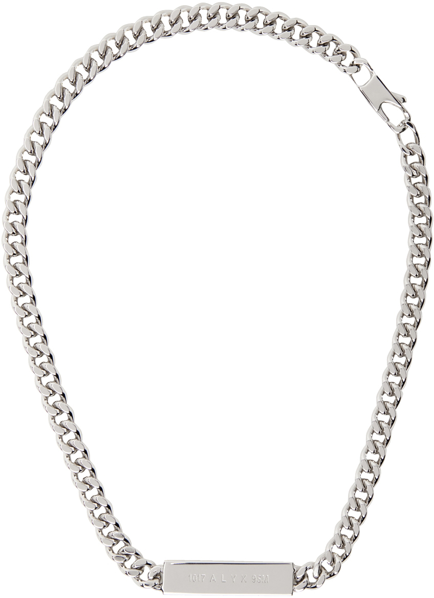 1017 ALYX 9SM Silver Thinner ID Necklace