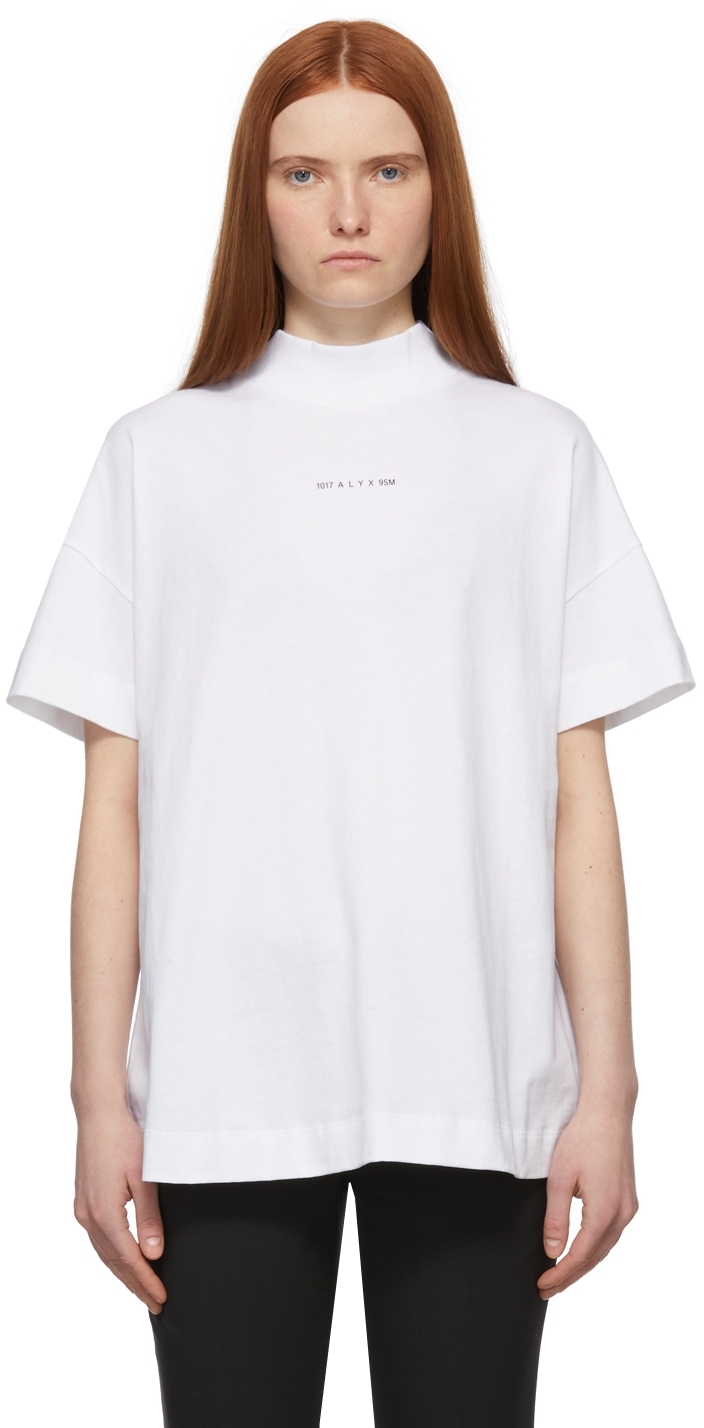 1017 ALYX 9SM White Mockneck Visual T Shirt