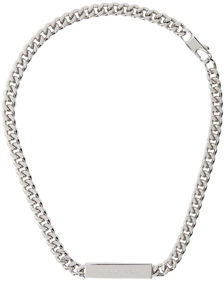 1017 ALYX 9SM Silver Thin ID Necklace
