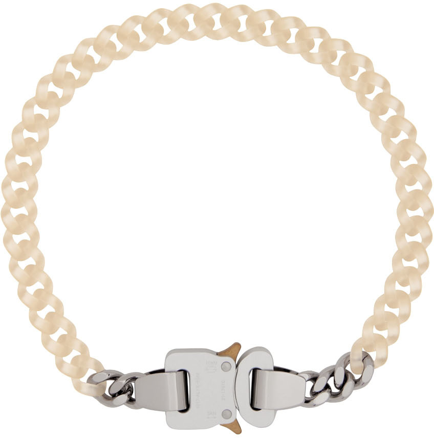 1017 ALYX 9SM Off White Silver Nylon Chain Necklace