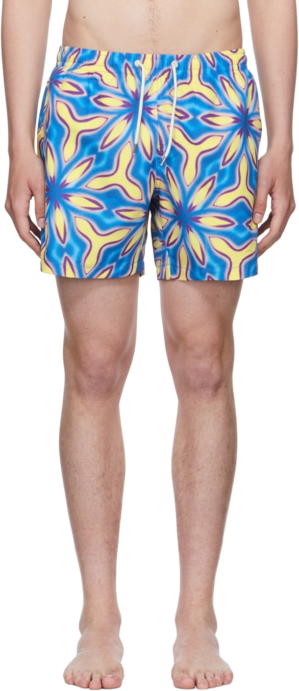 Ssense Uomo Sport & Swimwear Costumi da bagno Pantaloncini da bagno Blue Printed Swim Shorts 