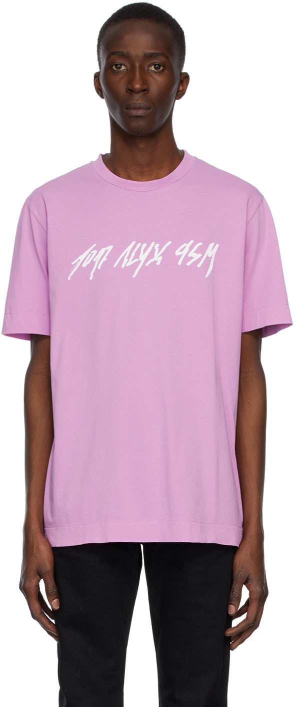 1017 ALYX 9SM Pink Script Logo T Shirt