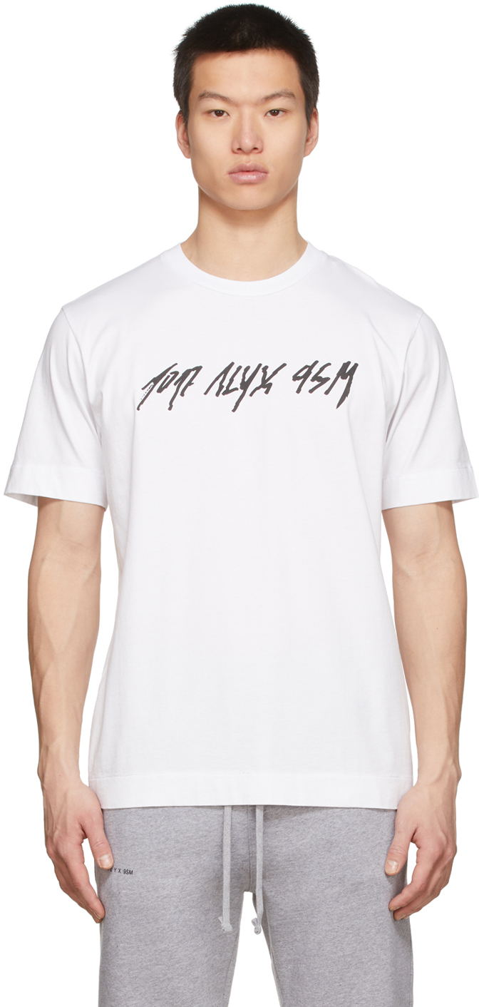 Ssense Homme Vêtements Tops & T-shirts T-shirts Manches longues T-shirt à manches longues en jersey blanc et rose 6 Moncler 1017 ALYX 9SM 