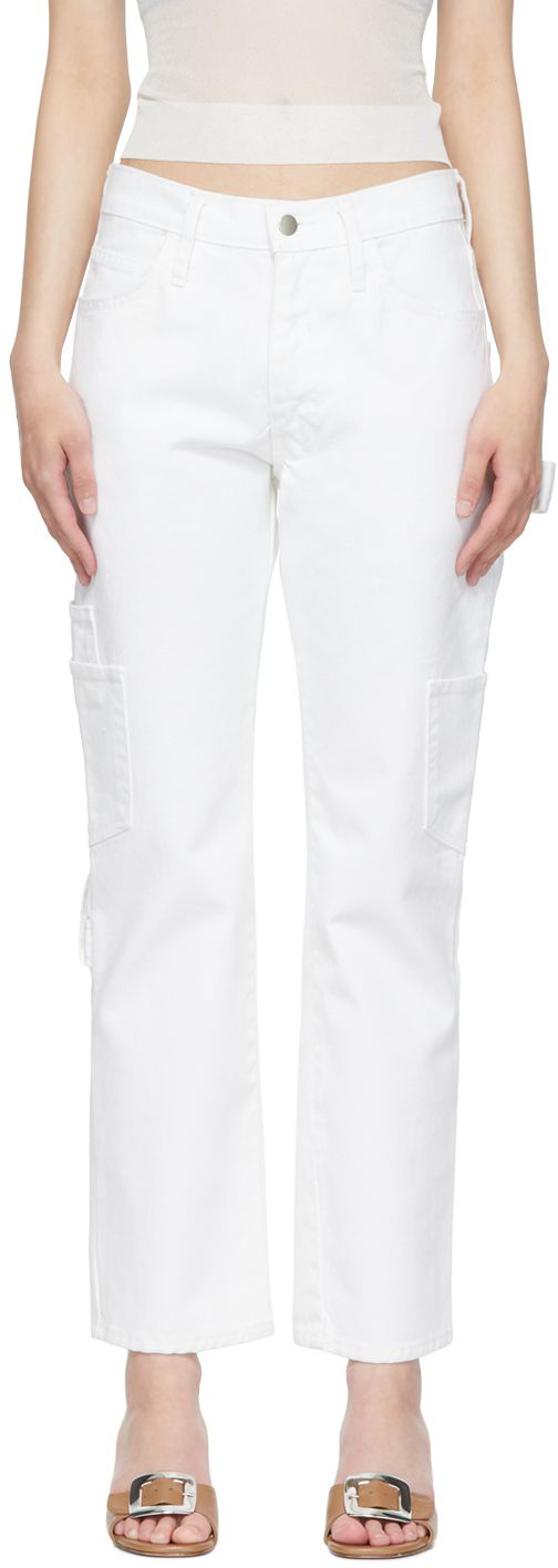 White Straight-Cut Jeans