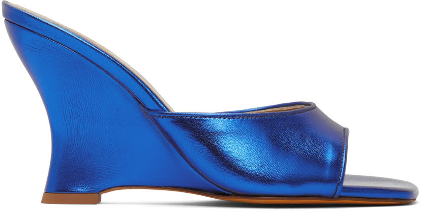 Maryam Nassir Zadeh Blue Lido Wedge Sandals In 534 Lapis