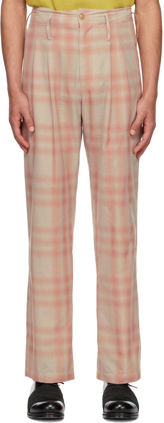 Maryam Nassir Zadeh: SSENSE Exclusive Pink & Beige Trousers