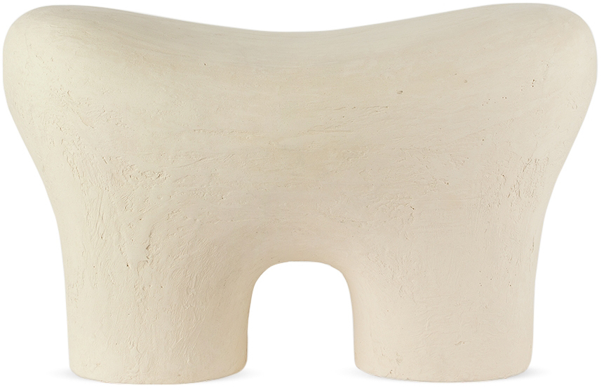 Dongwook Choi Off-white Tooth Stool In Cream