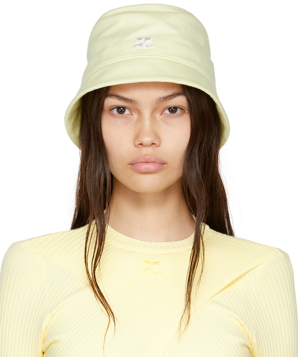 Courrèges Yellow Cotton Bucket Hat