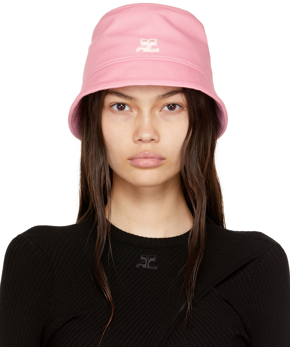 Courrèges: Pink Cotton Bucket Hat | SSENSE