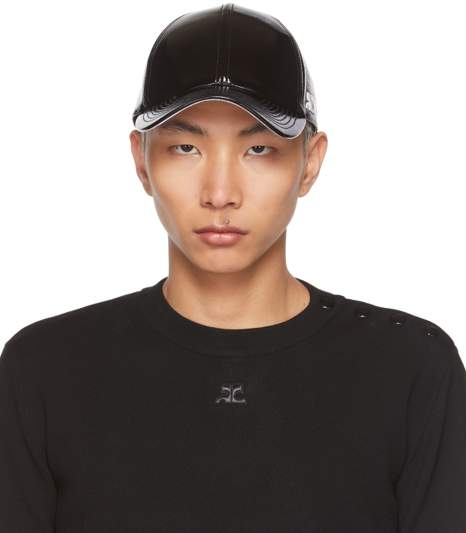 Black Vinyl Classic Cap by Courrèges on Sale