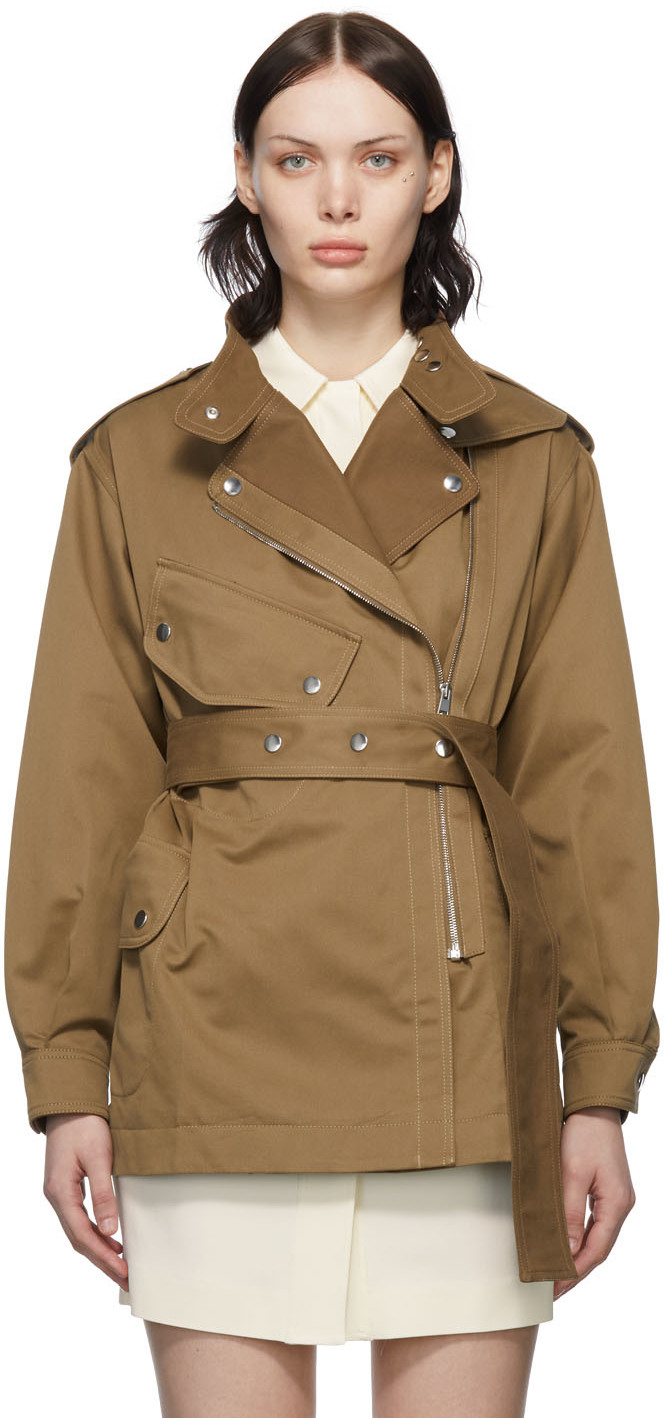 Victoria Beckham: Beige Trench Jacket | SSENSE