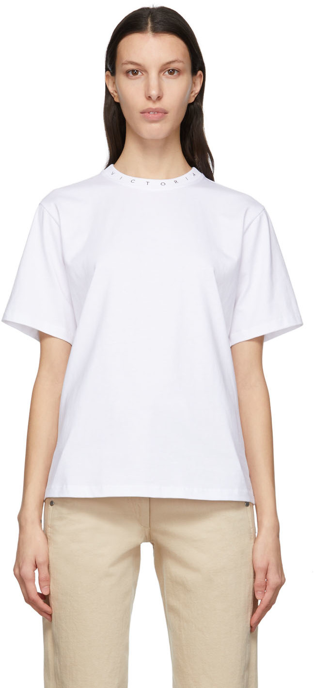 Victoria Beckham White Logo T-Shirt