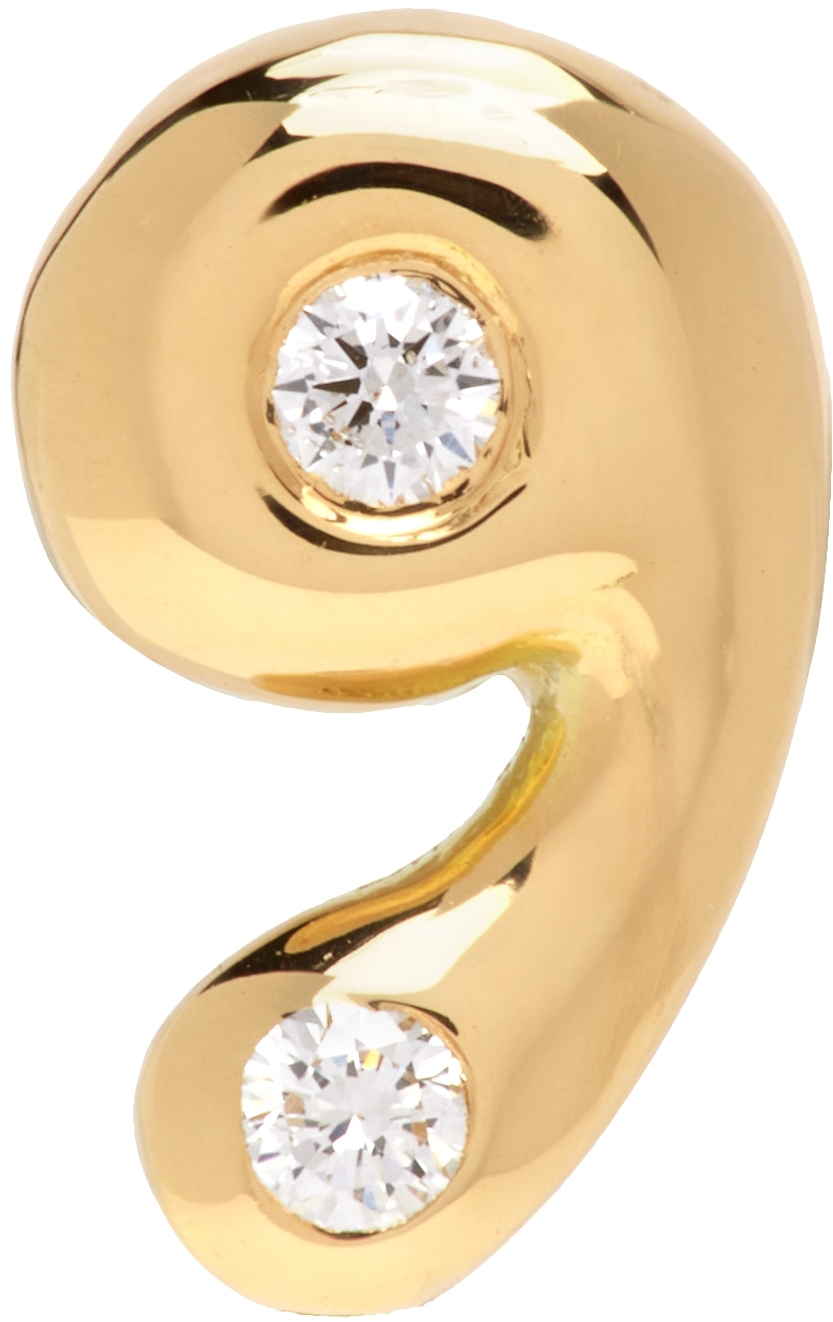 BRENT NEALE Gold Bubble Number 9 Single Earring