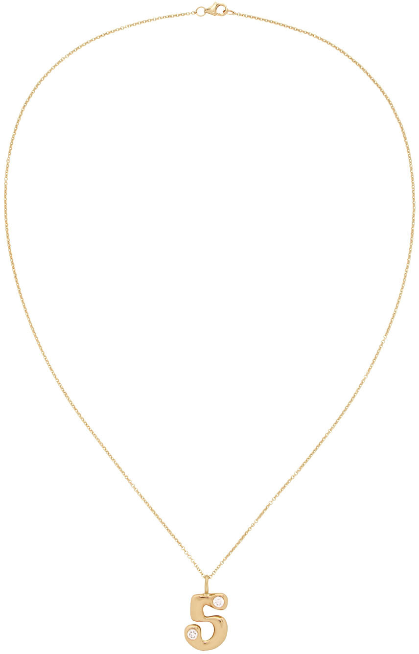 BRENT NEALE Gold Bubble Number 5 Necklace