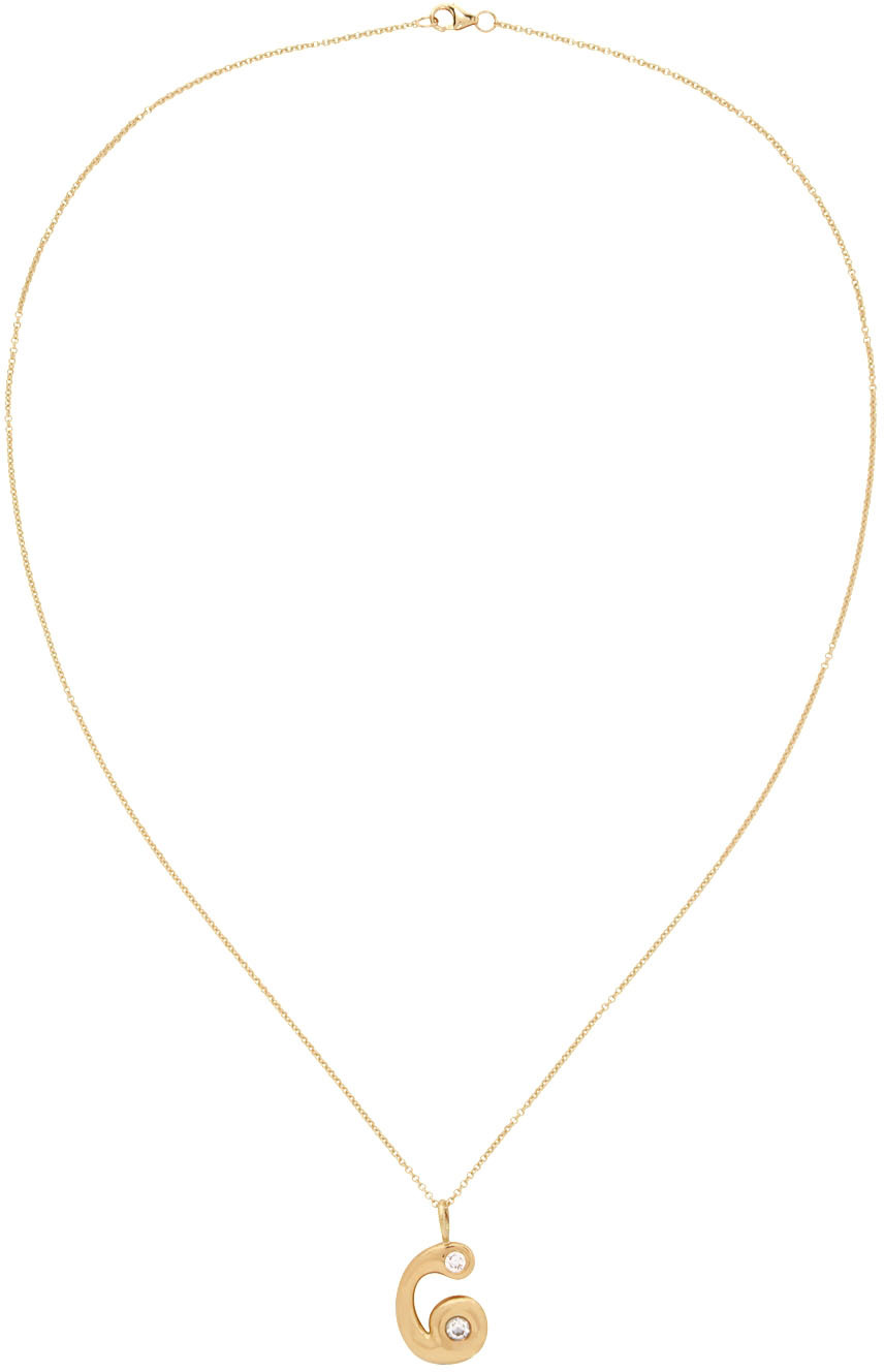 BRENT NEALE Gold Bubble Number 6 Necklace