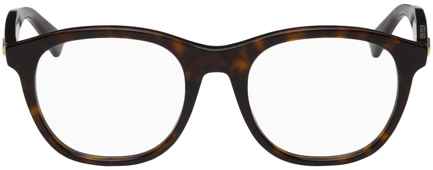 Bottega Veneta Tortoiseshell Oval Glasses
