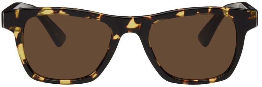 Bottega Veneta Tortoiseshell Rectangular Sunglasses