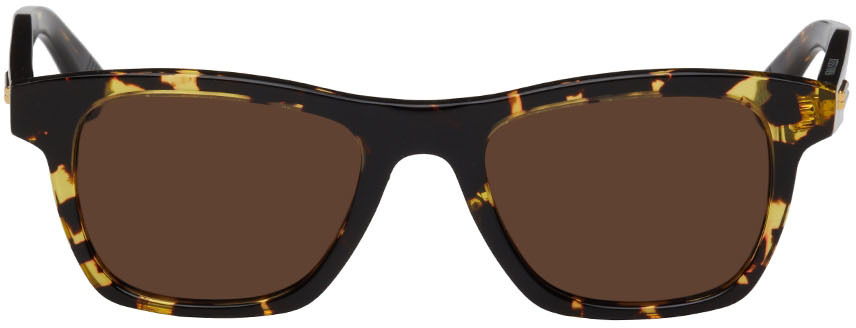 Bottega Veneta Tortoiseshell Rectangular Sunglasses