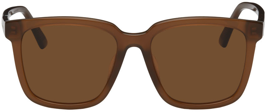 Bottega Veneta Brown Translucent Square Sunglasses