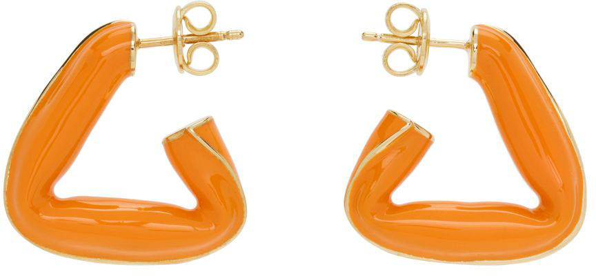 Bottega Veneta Orange Fold Earrings