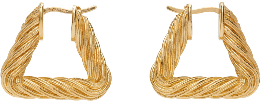 Bottega Veneta Gold Cord Earrings