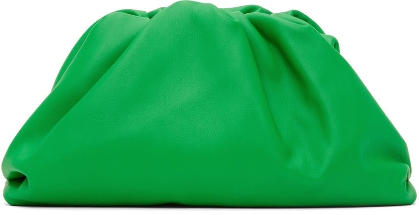 green BOTTEGA VENETA TEEN POUCH LEATHER CLUTCH (698895VCPP0_3403)