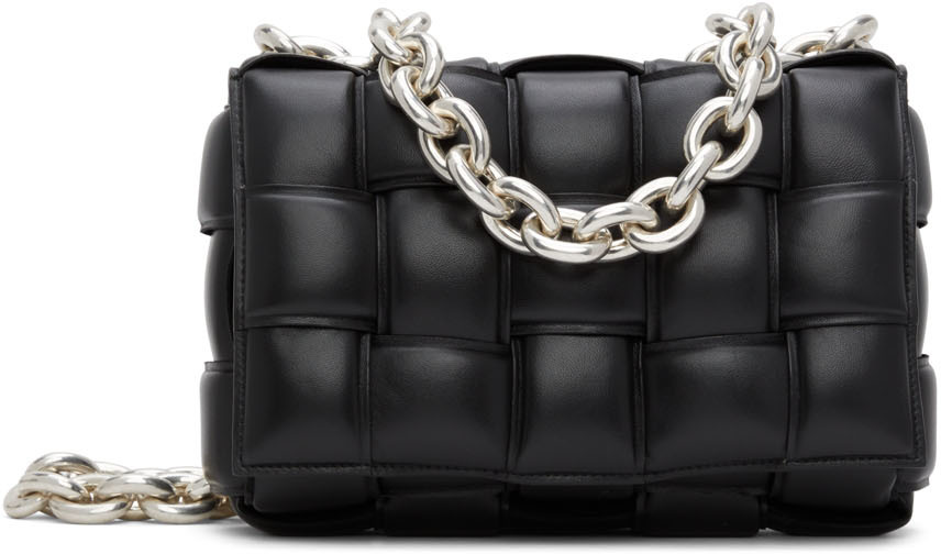 Bottega Veneta: Black Padded Chain Cassette Bag | SSENSE