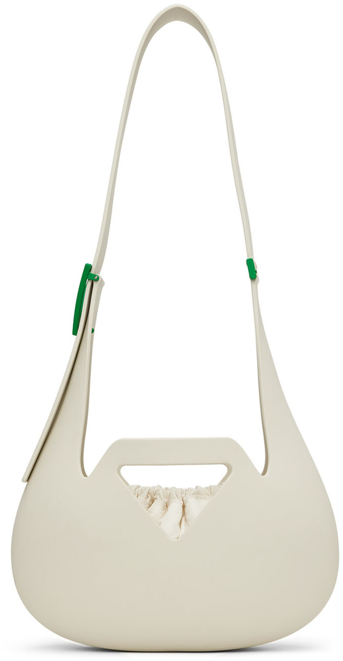 Bottega Veneta White Moulded Shoulder Bag In White & Parakeet
