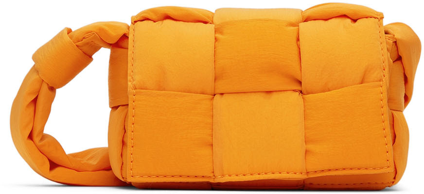 Bottega Veneta Orange Cassette Shoulder Bag In 7004 Tangerine/silve