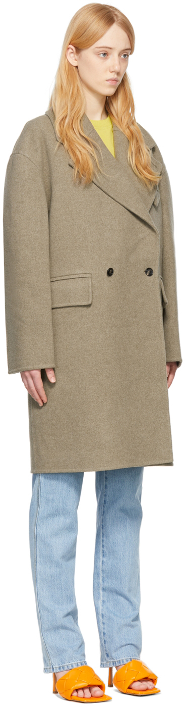 Shop Bottega Veneta Taupe Cashmere Peacoat In 2631 All Spice Melan