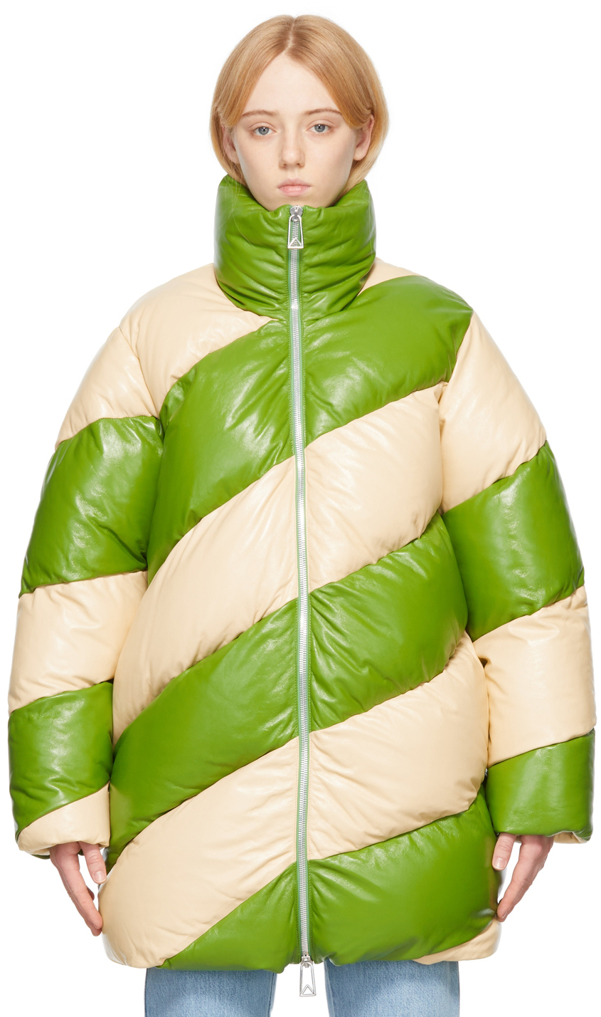 Bottega Veneta Green & Yellow Leather Jacket