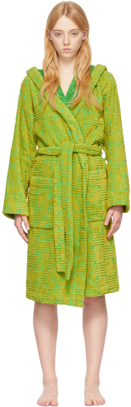 Green Intreccio Bath Robe Ssense Donna Abbigliamento Abbigliamento per la notte Accappatoi e vestaglie 