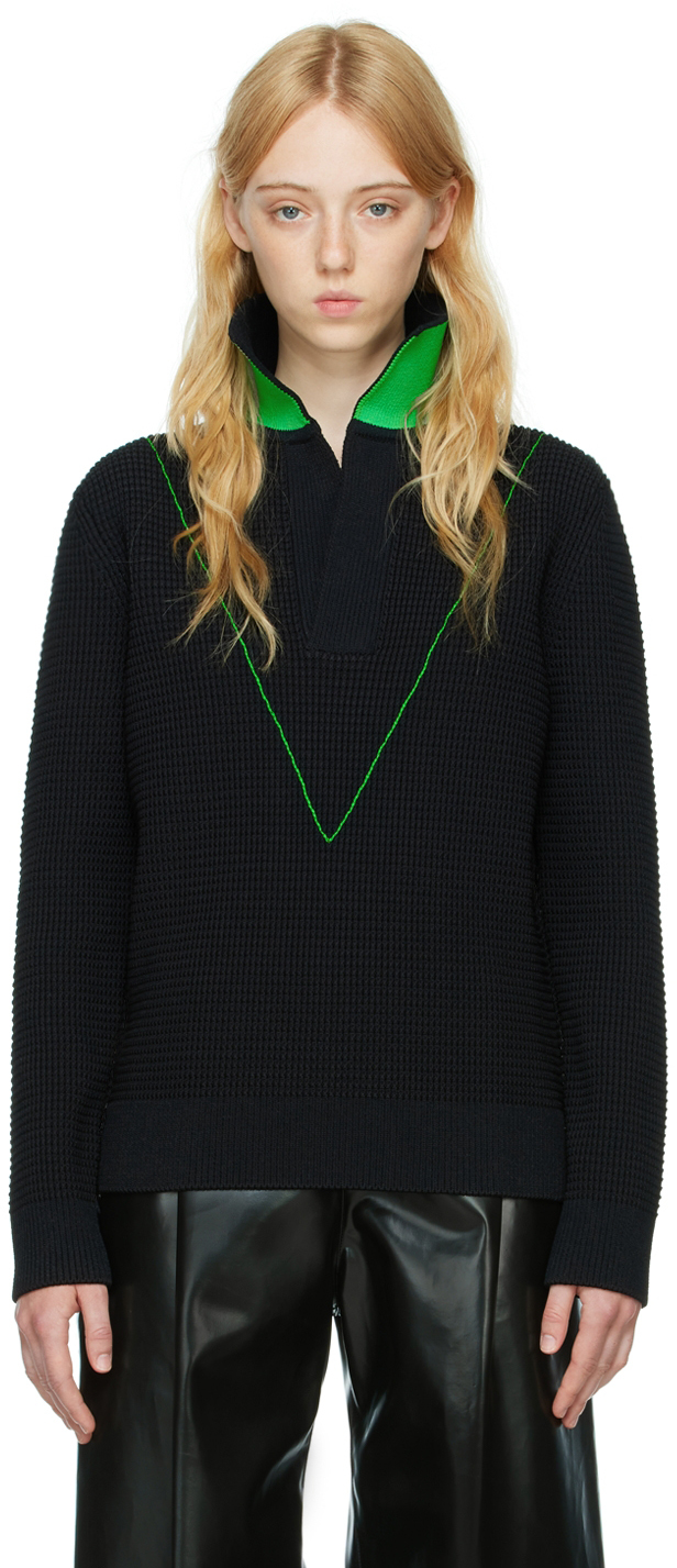 Bottega Veneta Black Nylon Sweater